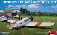 MiniArt Modelbouwpakket Vliegtuigen - 48005 Junkers F13. Middelste productie - Duitse, Poolse, Zwitserse dienst - Propeller Vliegtuig Plastic - 1:48 - Modelbouw
