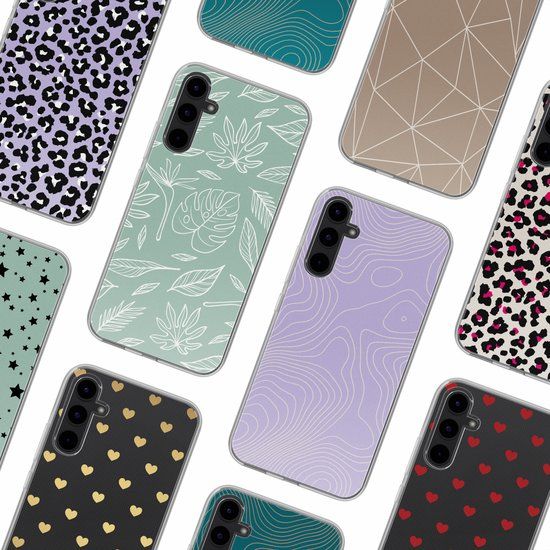 imoshion Hoesje - Geschikt voor Samsung Galaxy A34 (5G) - Design hoesje - Leaves Line-Art