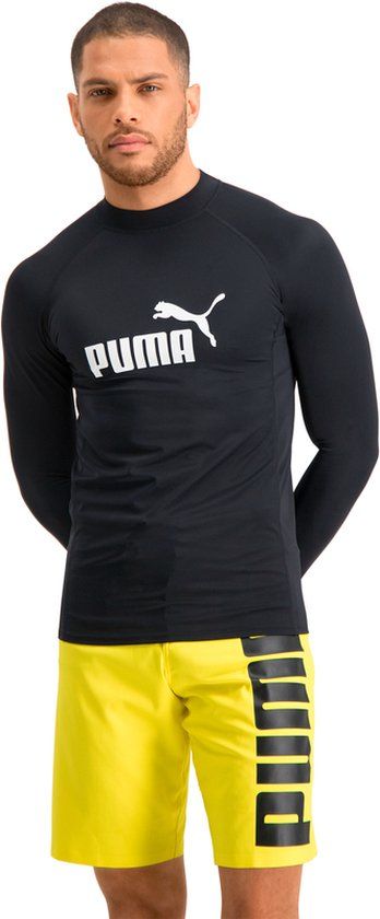 Puma Rash Guard Heren met Lange mouwen - UV shirt - Zwart - Maat S