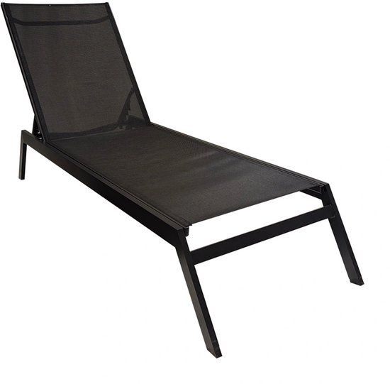 Buitengewoon Boet Malaga Ligbed Black 205 × 63 × 100 cm