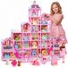 Maison de poupée Château - 6 étages - 23 pièces - 465 pièces - Assemblage sans outils