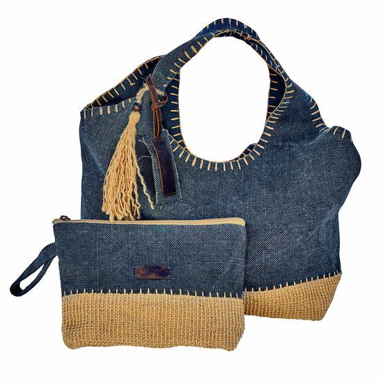 LOBERON Tas set van 2 Cacula blauw/crème