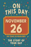 Happy Birthday! November 26: On This Day in Headlines – Nostalgic November 26 History Book with Authentic News and Memories – Perfect Birthday or Anniversary Gift