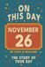 Happy Birthday! November 26: On This Day in Headlines – Nostalgic November 26 History Book with Authentic News and Memories – Perfect Birthday or Anniversary Gift