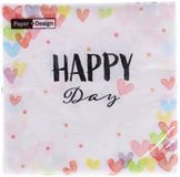 duni Servetten Hearts Happy 33 x 33 cm