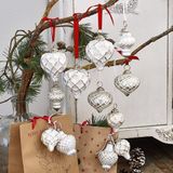 LOBERON Set de 6 décorations de Noël Appilly blanc/argenté