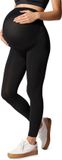Be Mammy Dames Leggings - Zwangerschapskleding - Lange - Polyamide - BE-GI-1123 - Zwart - L-XL