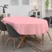 ANRO Tafelkleed Effen linnenlook Roze Ovaal 220x140cm Met sierband Afwasbaar Waterafstotend