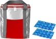 Merkloos Koeltas rood/zilver met 2 stuks flexibele koelelementen 15 liter