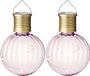 Lumineo 8x stuks Led lampje/lampion solar verlichting lichtroze 11 x 8 cm