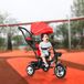 4 in 1 Tricycle pour bébé Tricycle pour enfant Barre de direction Vélo Poussette pour bébé enfant rouge