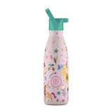 Cool Bottles - Thermische Kinderfles - Roestvrijstalen Waterfles - 350 ml - Funny Unicorns