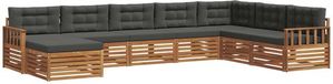 vidaXL Hoek loungeset 8-persoons Acacia Hout Naturel et Anthracite