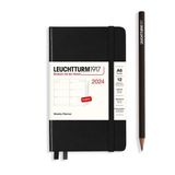 Leuchtturm1917 Weekplanner Agenda A6 Hardcover 2024 Zwart