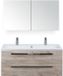 BES LED Seville Badmeubelset 120 cm - 2 Laden Craft Oak - Wastafel Djazz Enkel 2 Kraangaten met Spiegelkast