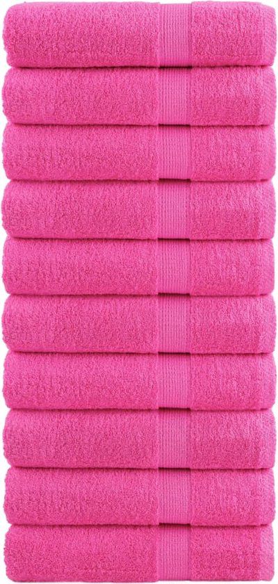 vidaXL Badhanddoeken SOLUND 10 stuks Katoen Roze 600 g/m² 100x150 cm