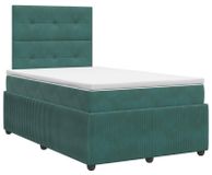vidaXL Boxspringbed met matras, donkergroen, 120 x 200 cm, fluweel