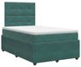 VidaXL lit boxspring avec matelas, vert foncé, 120 x 190 cm, velours