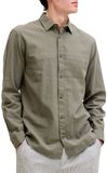 JACK & JONES Jjesummer Linen Blend Shirt L/S Sn Heren, Olijfgroen, L