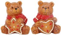 Countryfield Knuffel Beer Kerst Bruin Pluche Decoratie 7x6x7,5cm