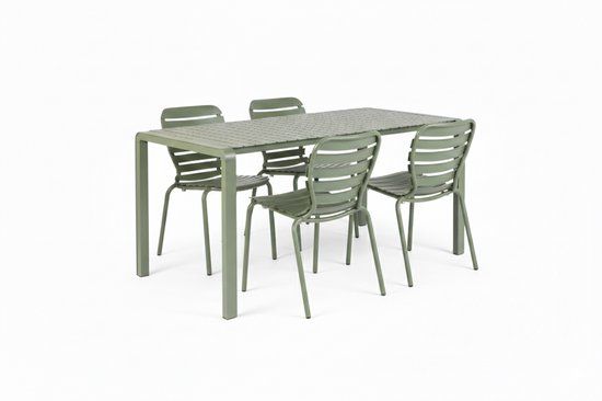 Zuiver Vondel Tuinset 4 personen - tuintafel + 4 stoelen Groen