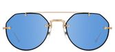 Matsuda M3121 Lunettes de soleil homme doré géométrique bleu 53mm