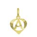 Lucardi Dames alfabet hanger hart - Letter A - 9 Karaat Geelgoud