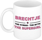 Bellatio Decorations naam cadeau mok - Brechtje - Woman Myth Supergirl - koffiemok - 300 ml - collega - moederdag