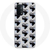 Maniacase Etui voor Oppo A74 zwart hartjes