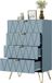 Commode UEV 4 tiroirs, meuble de rangement, 60 x 34 x 91 cm, bleu gris