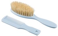 Akuku borstel en kam met natuurlijke haren, blauw