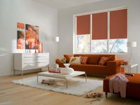 Rolluik op batterij, polyester, kleur terra, 140x180 cm, bediening via app