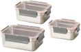 Unyqoos® Set de trois boîtes de conservation en acier inoxydable avec couvercles hermétiques pour cuisine