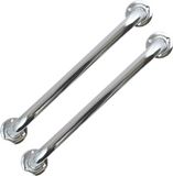 MSV Poignée de salle de bain/douche murale - 2x - métal inox - argent - 30 cm - Barre d'appui supplémentaire