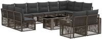 vidaXL Tuinbank Set 13 st Grijs en Donkergrijs Polyrattan