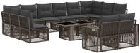 vidaXL Tuinbank Set 13 st Grijs en Donkergrijs Polyrattan