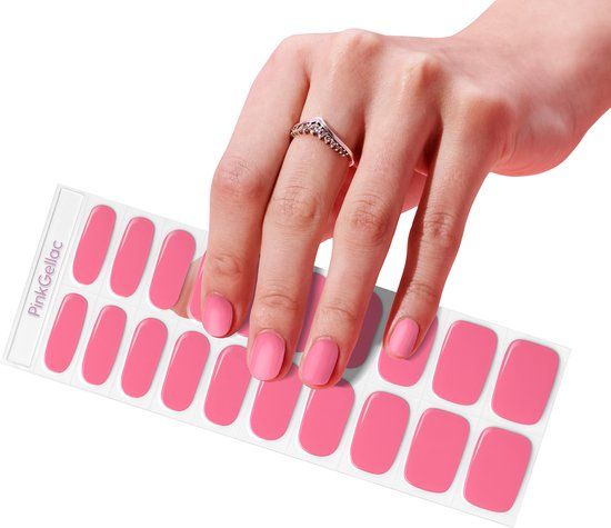 Pink Gellac UV Nagelstickers - Gellak Stickers 0005 Coral Charm - Nail Art Gel Stickers voor Nagels - 20 stuks in 10 maten