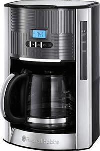 Russell Hobbs 25270-56 koffiezetapparaat, programmeerbaar filterkoffiezetapparaat, 1,5 liter, Geo Steel, warmhoudfunctie, heldere verlichting - grijs