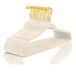 MIZGI Premium Velvet Hangers Pack 50 stuks Heavyduty - Antislip Slimline - Fluwelen Pak Hangers Ivoor - Gouden Haken, Ruimtebesparende Kleerhangers (Ivoor)