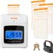 VEVOR Prikklok Tijdregistratie 102 Prikkaarten, Elektronische Prikklok incl. 2 Sleutels + 1 Riem, blanche Elektronische Prikklok pour Petites Entreprises, Bureaux, Usines, etc.