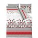 ZARATEX Housse de couette 220x200cm - Gris, Rouge, Blanc ornements