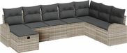 vidaXL Ensemble de canapés, 8 pièces, gris clair, polyrotin