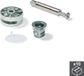 Emuca Verbindingsbeslag + bout + moer M8, D. 35 mm, plank 20 mm, Zamak et acier, Blanc, 10 pcs.