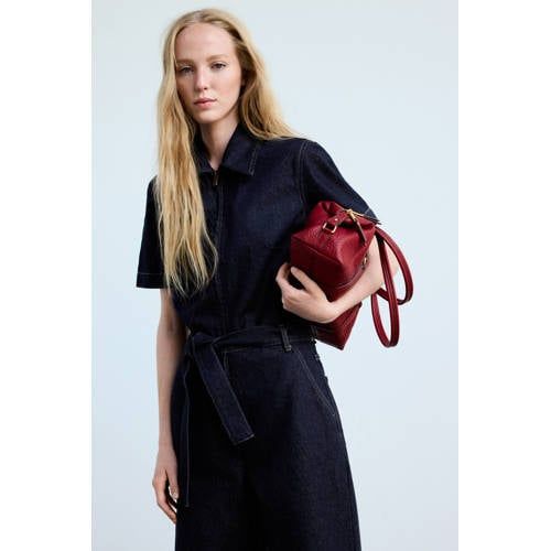 Mango jumpsuit met ceintuur - donkerblauw