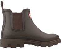 Hunter Downpour Chelsea Bottes de pluie en caoutchouc avec logo et semelle à profil - Marron