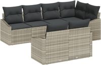 vidaXL Tuinbank Set Lichtgrijs Polyrattan