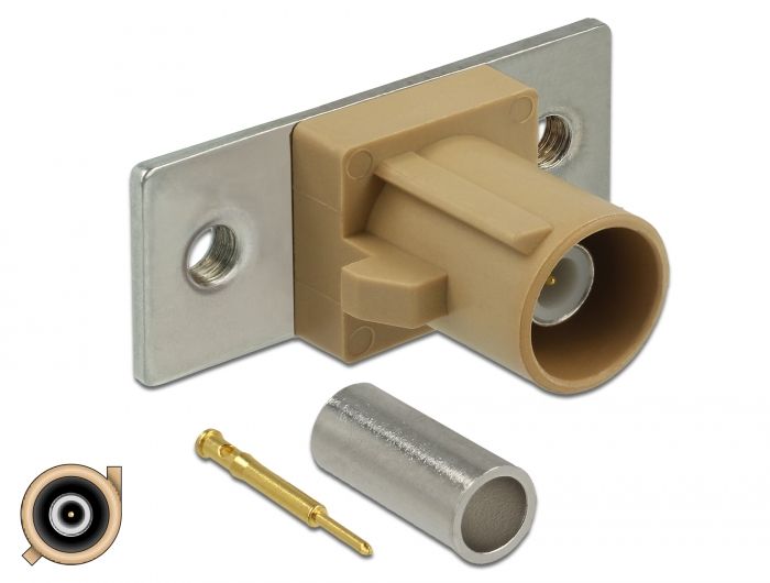 DeLOCK 89792 Coaxconnector - Beige, Roestvrijstaal