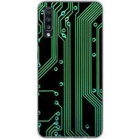 1001 coques Samsung Galaxy A70 Bedrukt siliconen hoesje Texture circuit geek