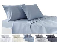 Todocama 4-delige beddengoedset, hoeslaken, 2 kussenslopen, 50 x 80 cm, voor bedden met 135 x 135 x 190/200 cm, lichtblauw