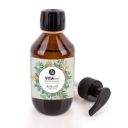 Mea Vita VitaFeel kokosolie gefractioneerd 250 ml - glazen fles met pomp